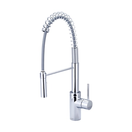 Pioneer Industries Single Handle Spring Pull-Down Kitchen Faucet, Compression Hose, Chrm, Number of Holes: 1 Hole 2MT270